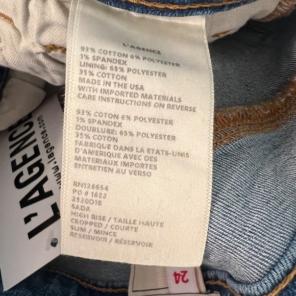 NWT L'AGENCE Sada Jean Reservoir 24 - Picture 8 of 9